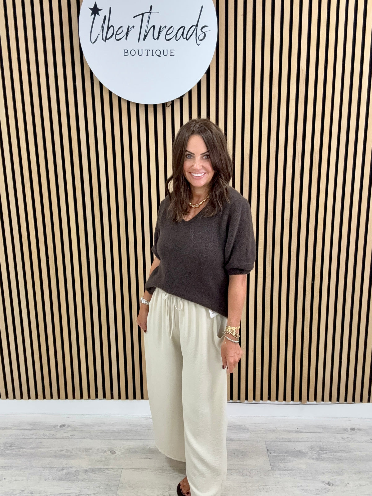 The Cropped Soft Knit - Chocolate
