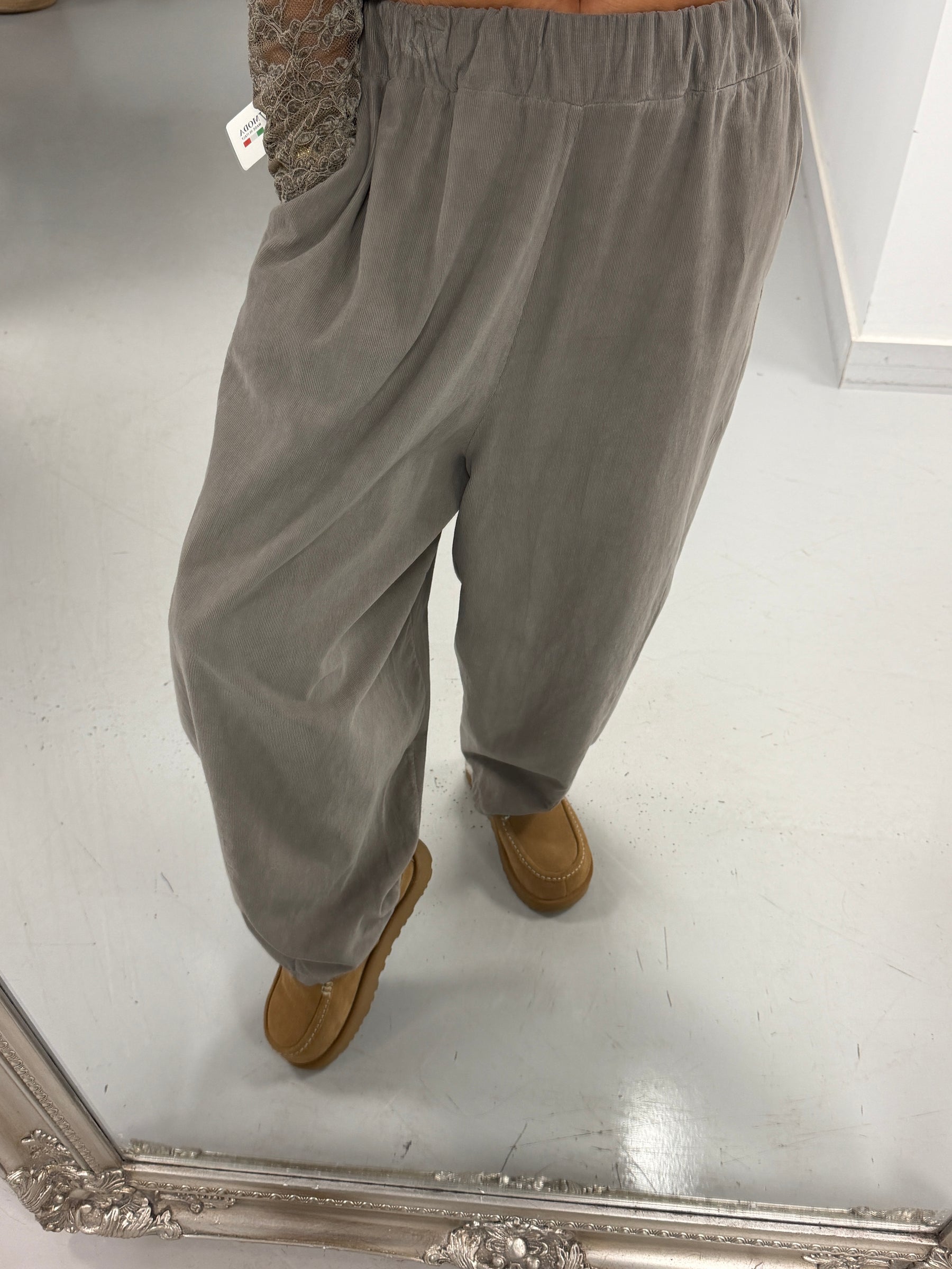 Memphis Barrel Needlecord Joggers - Taupe (Size 10-14)