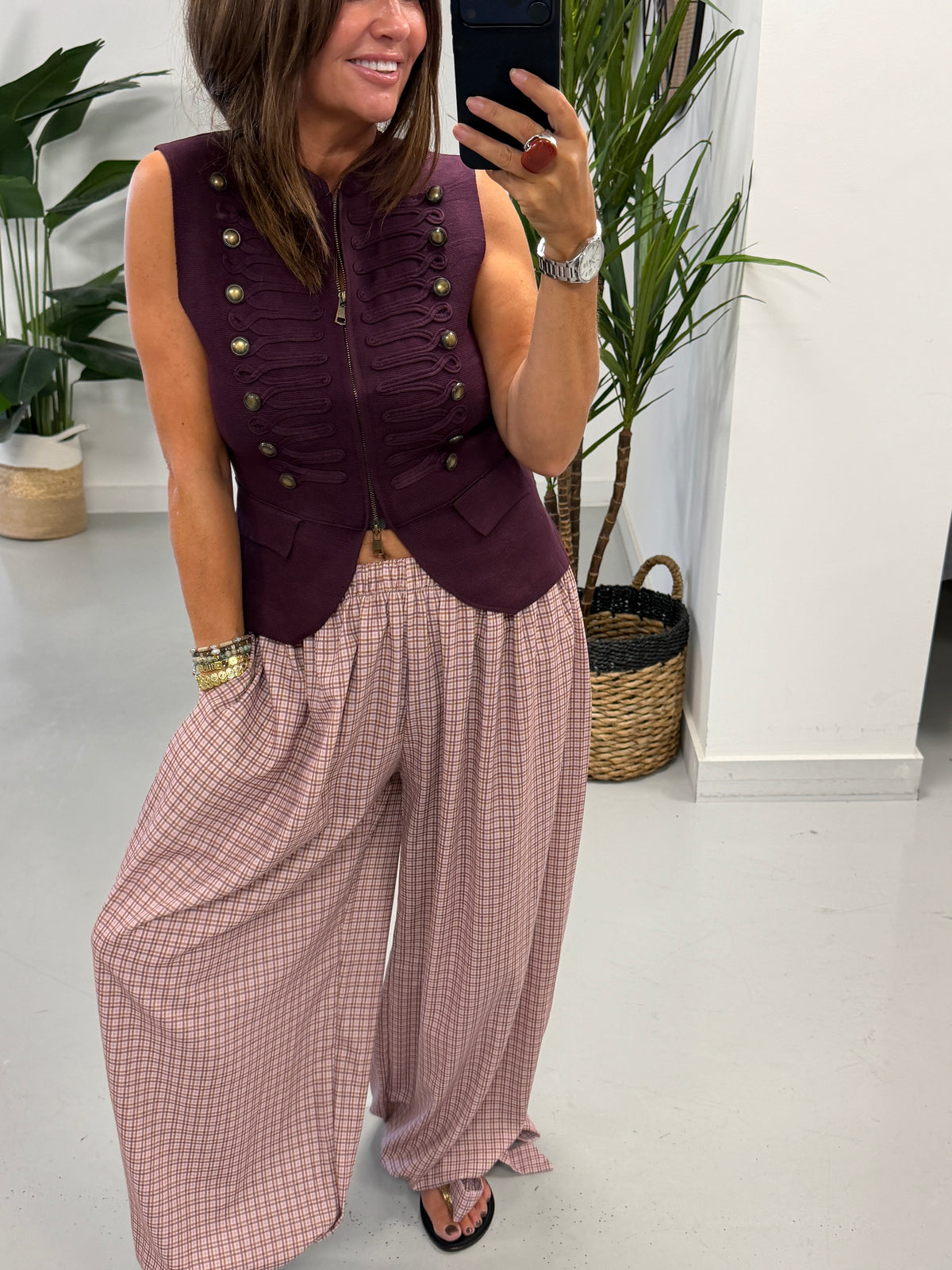 Knitted Waistcoat - Wine