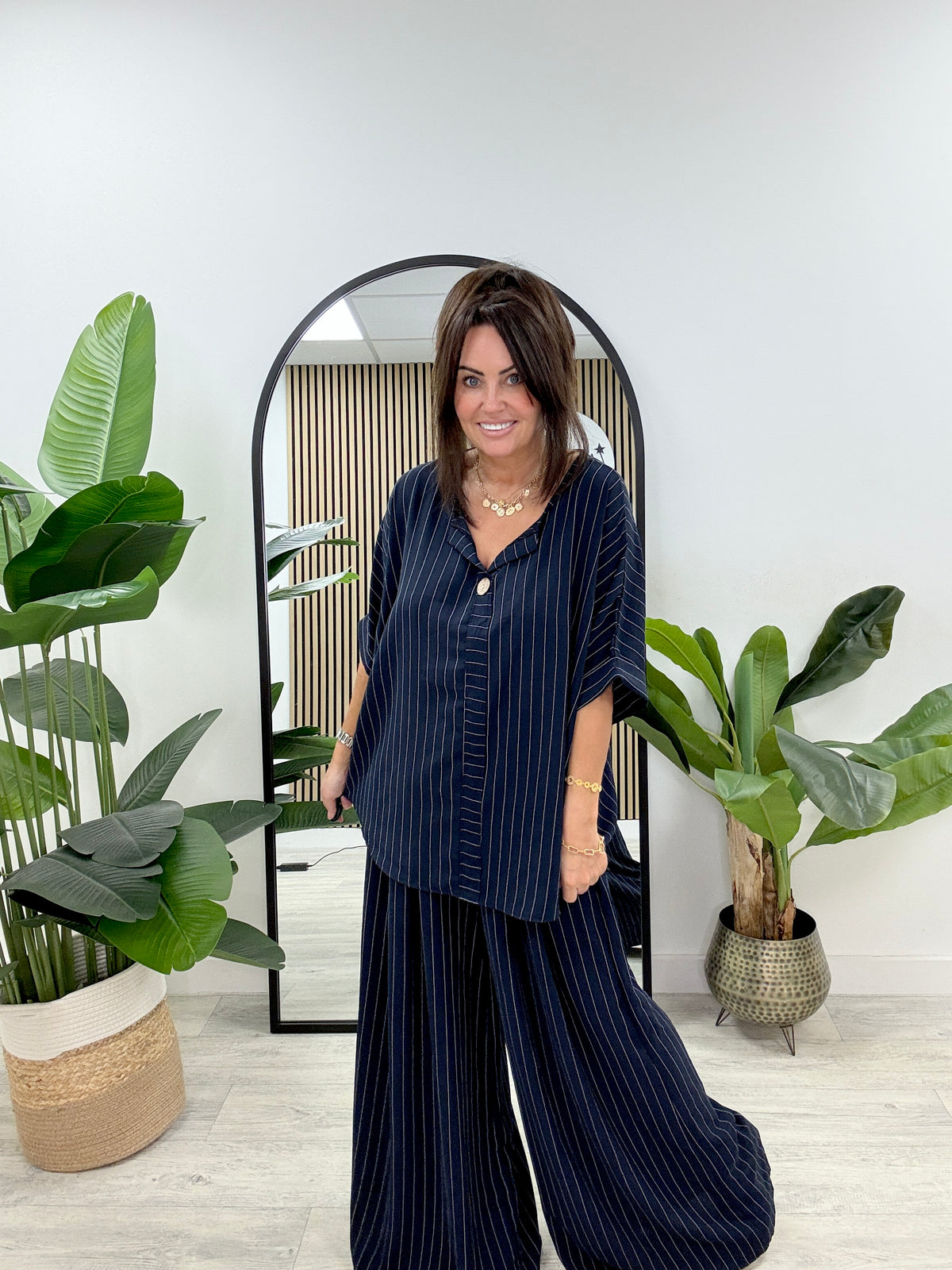 The Pinstripe Two Piece - Navy