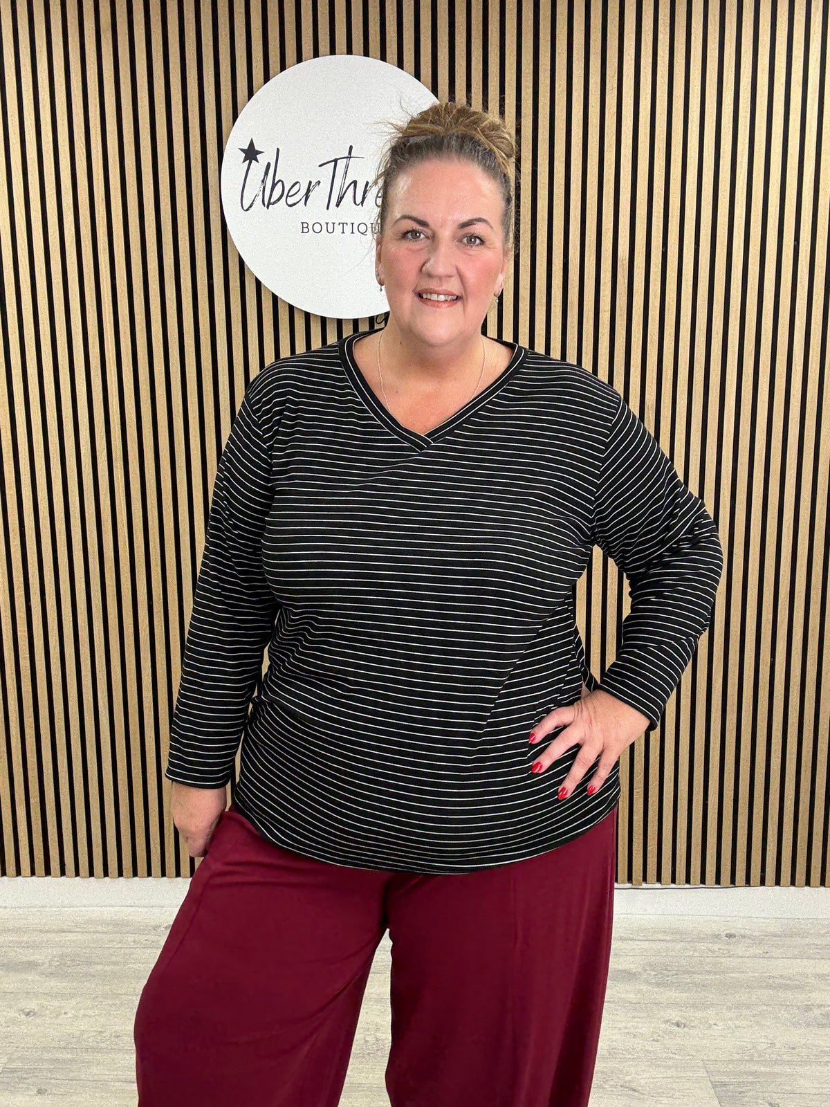 The Stripe Soft Knit (plus) - Black