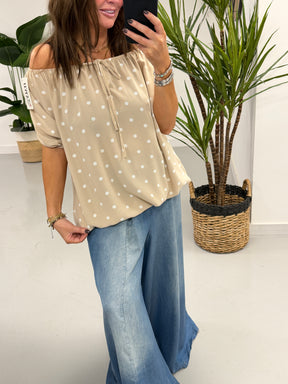 A Spot of Summer Bardot - Stone