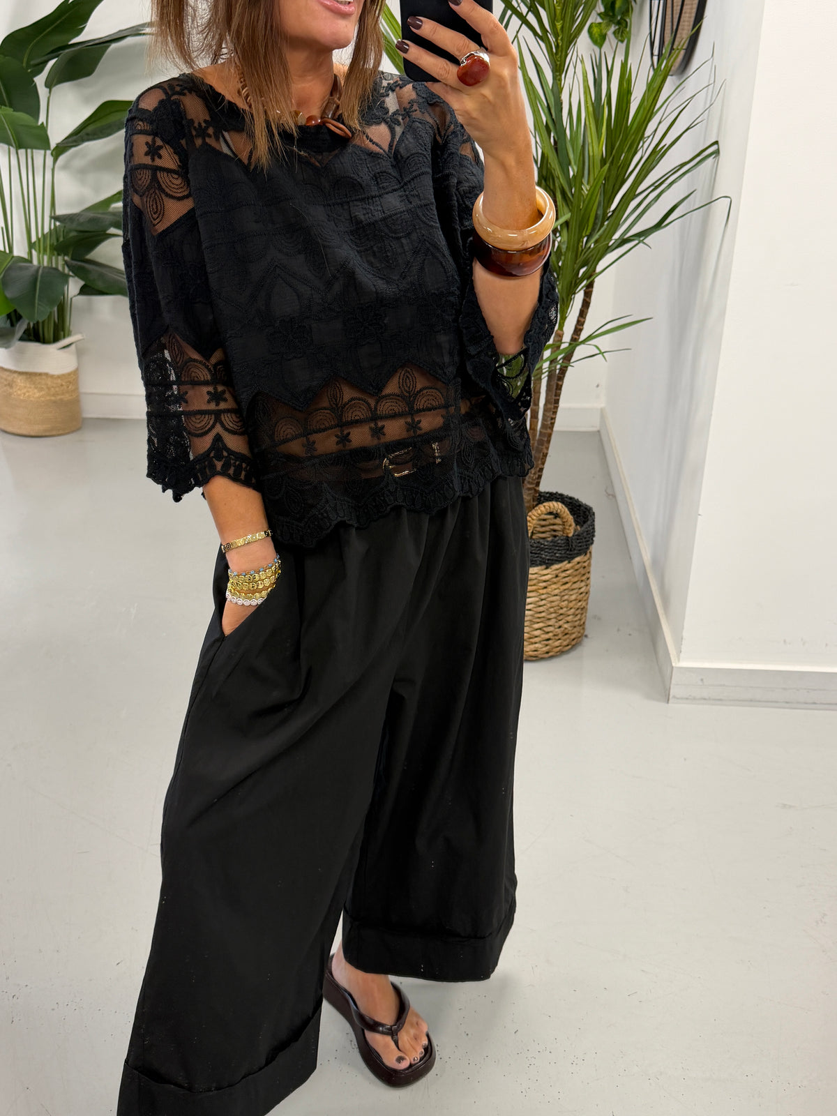 Belted Culottes - Black