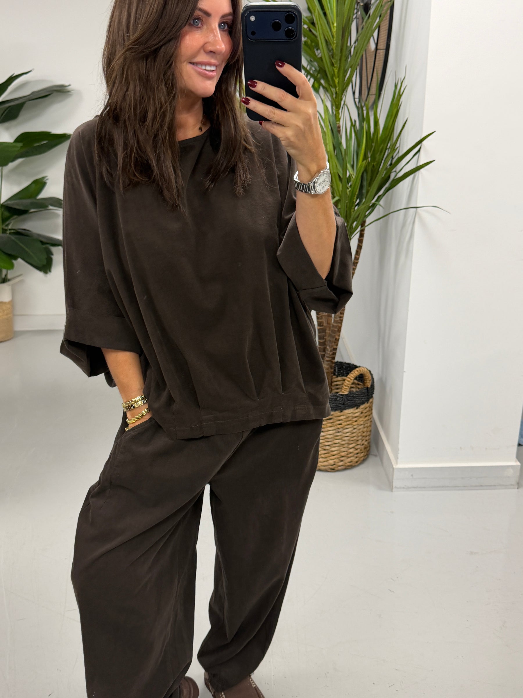 The Barrel Needlecord Joggers - Chocolate (Size 8-12)