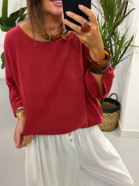 Basic Cotton Top -  Berry