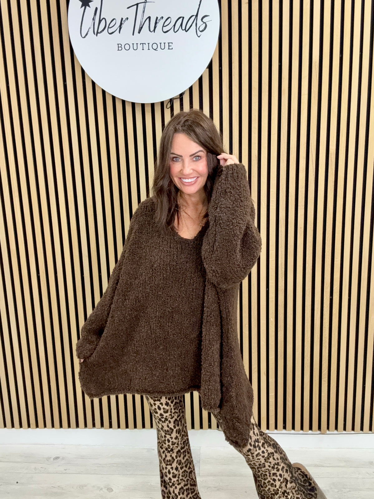 Popcorn Grunge Knit - Chocolate