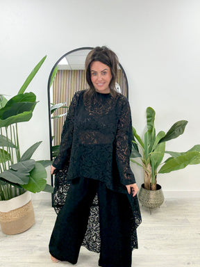 The Premium Parisian Hi Low Lace - Black