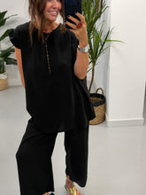 Luna Cropped Frill Two Piece - Black