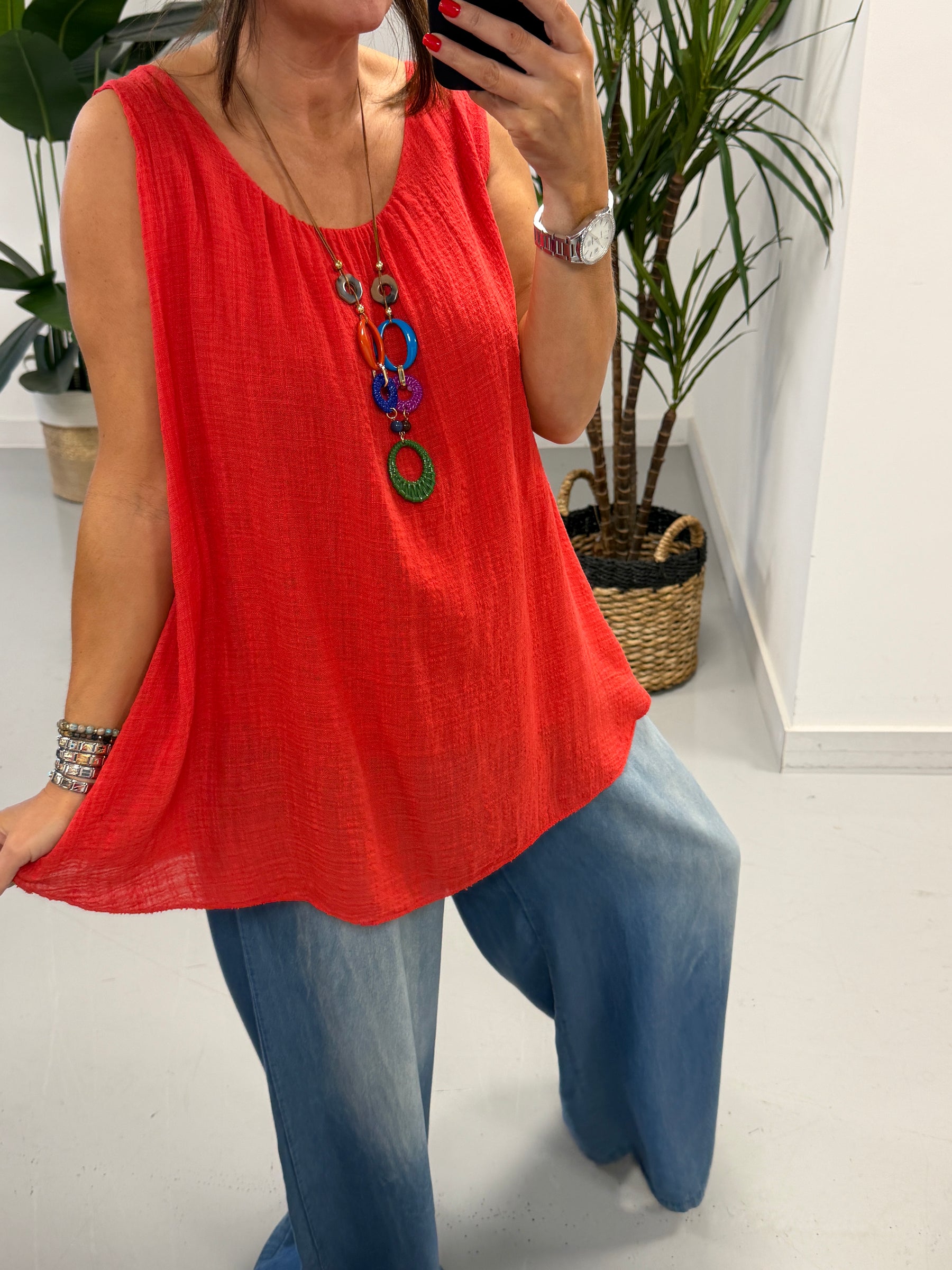 Slouch Vest - Red