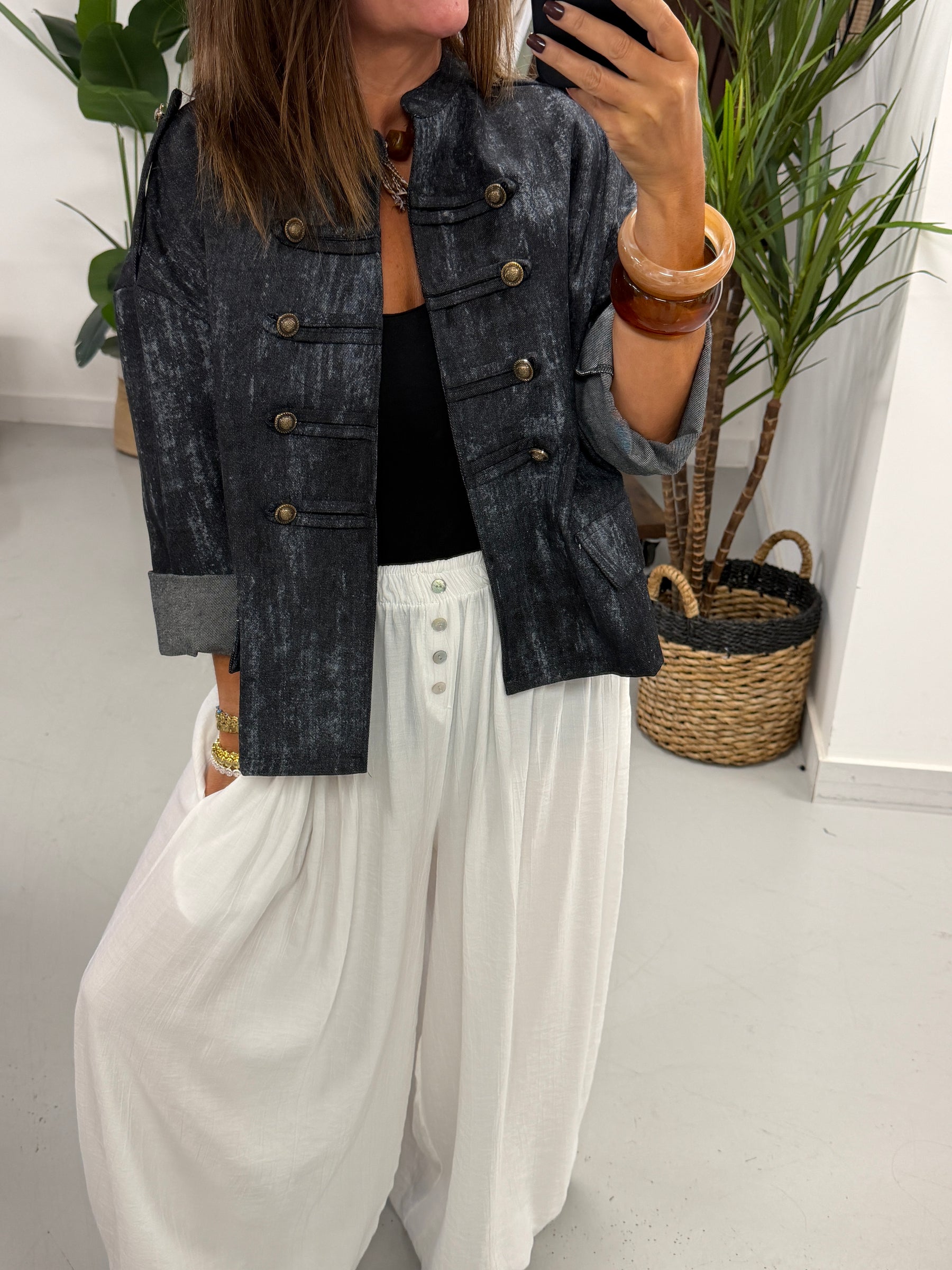 Zeta Otto Denim Military Jacket