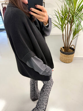 Neck Clasp Cardigan - Black