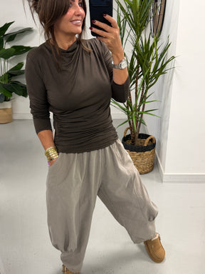 The Orleans Needlecord Joggers -  Taupe (Size 10-18)