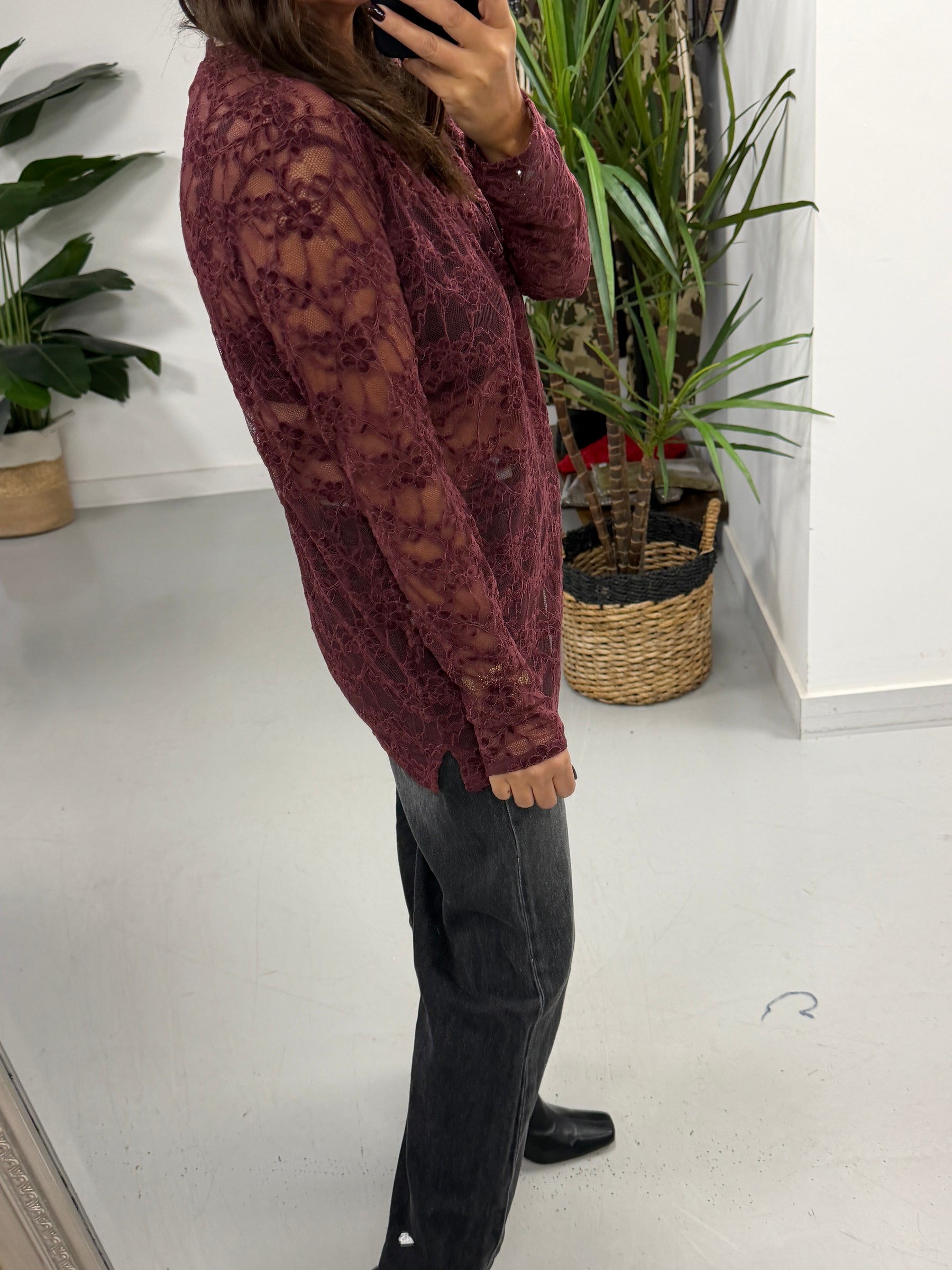 The Luna Lace Mesh - Aubergine (Size 10-16)