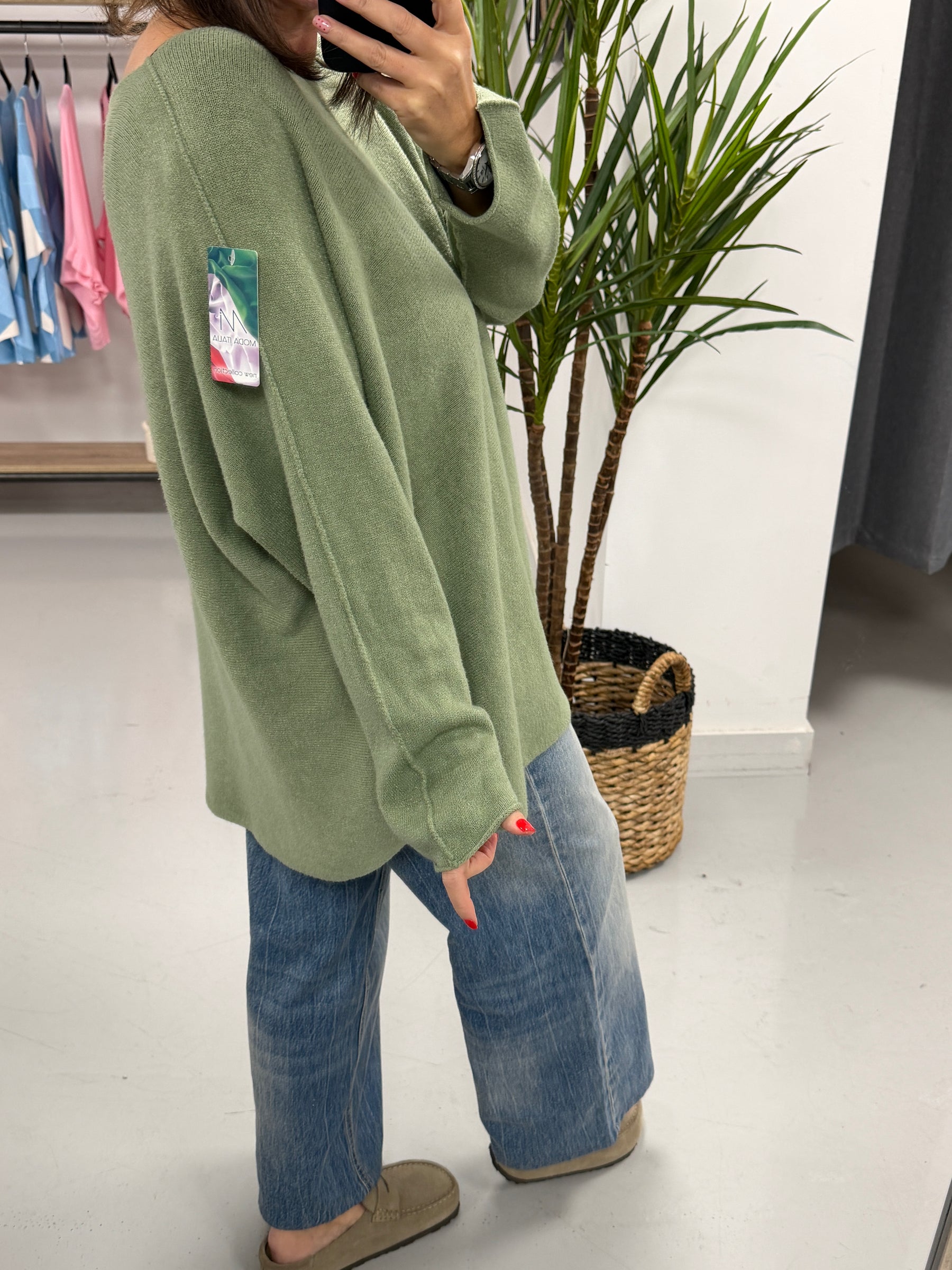 The Chelsea Round Neck Knit - Sage Green