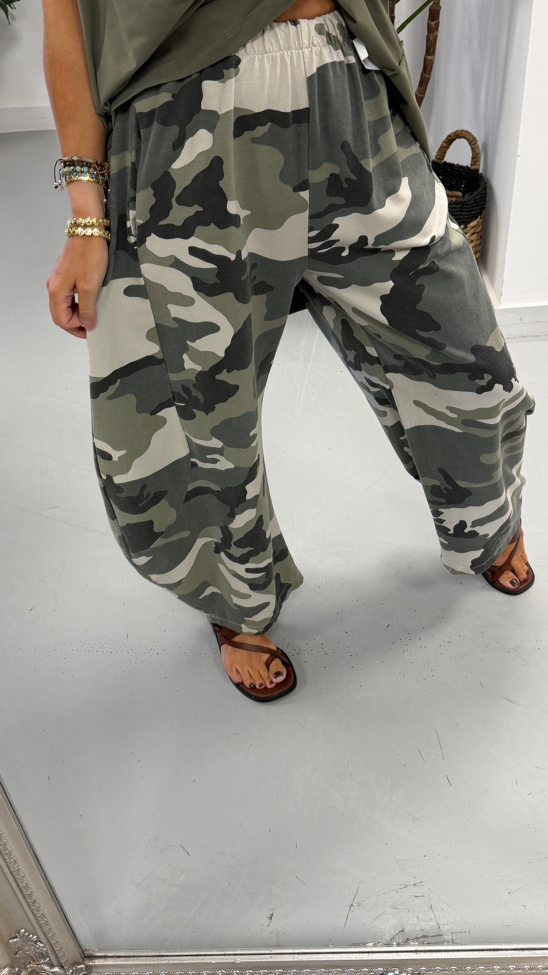 The Camo Barrel Leg Joggers
