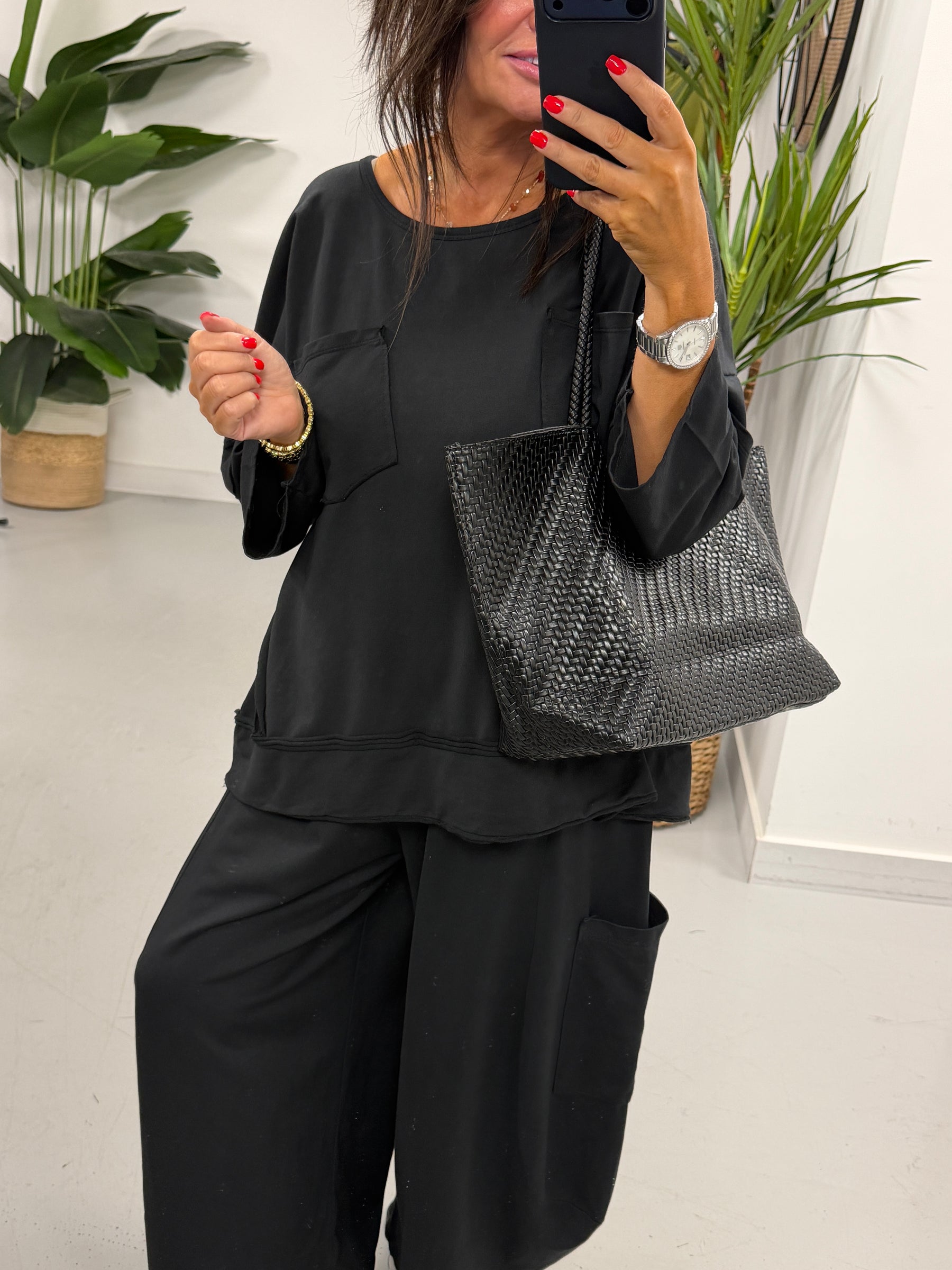 The Woven Infusion Inspired Tote Bag - Black
