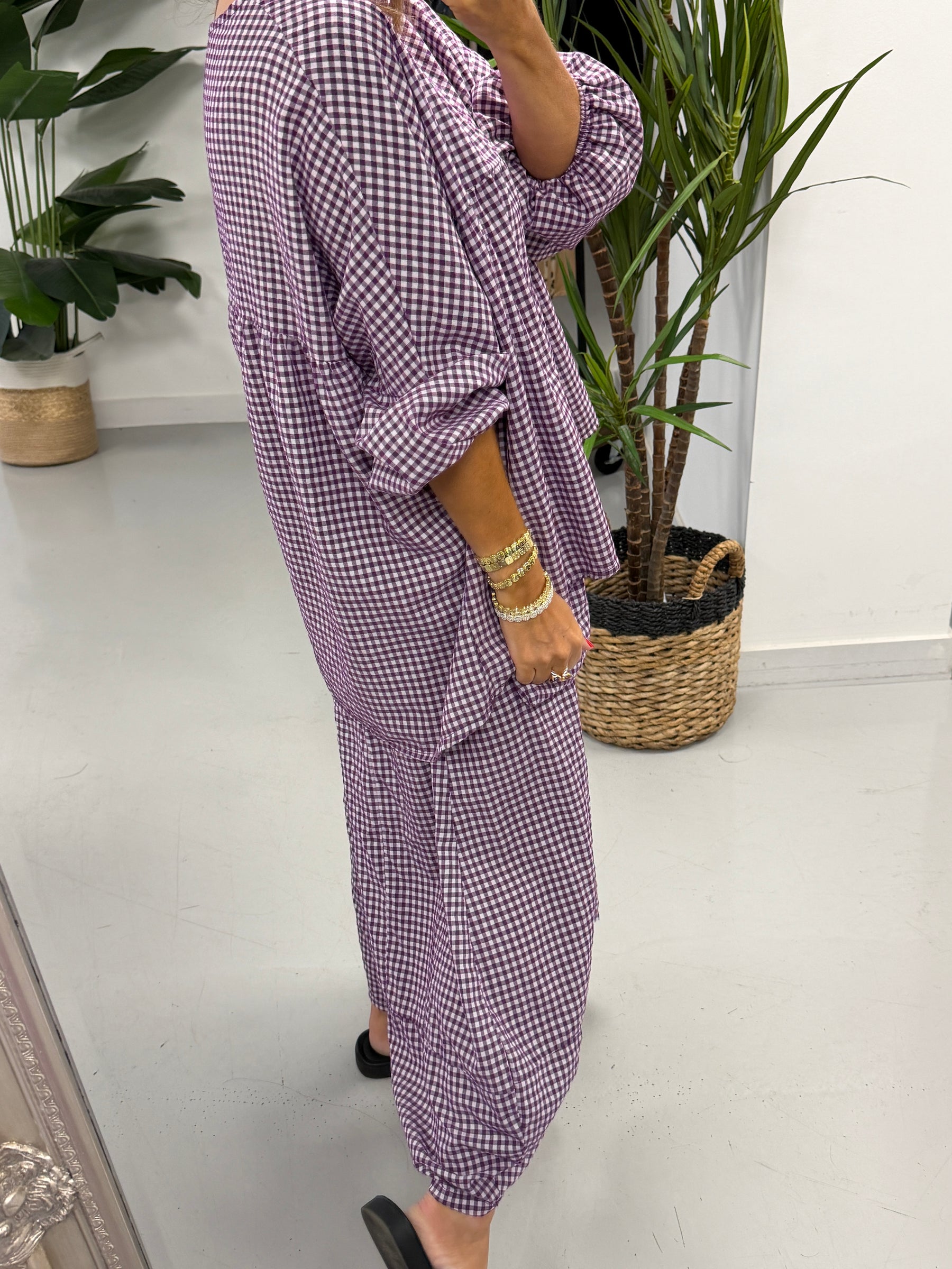 The Vichy Gingham Tunic - Purple