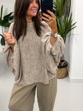 Zeta Otto Chunky Sleeve Knit - Oatmeal