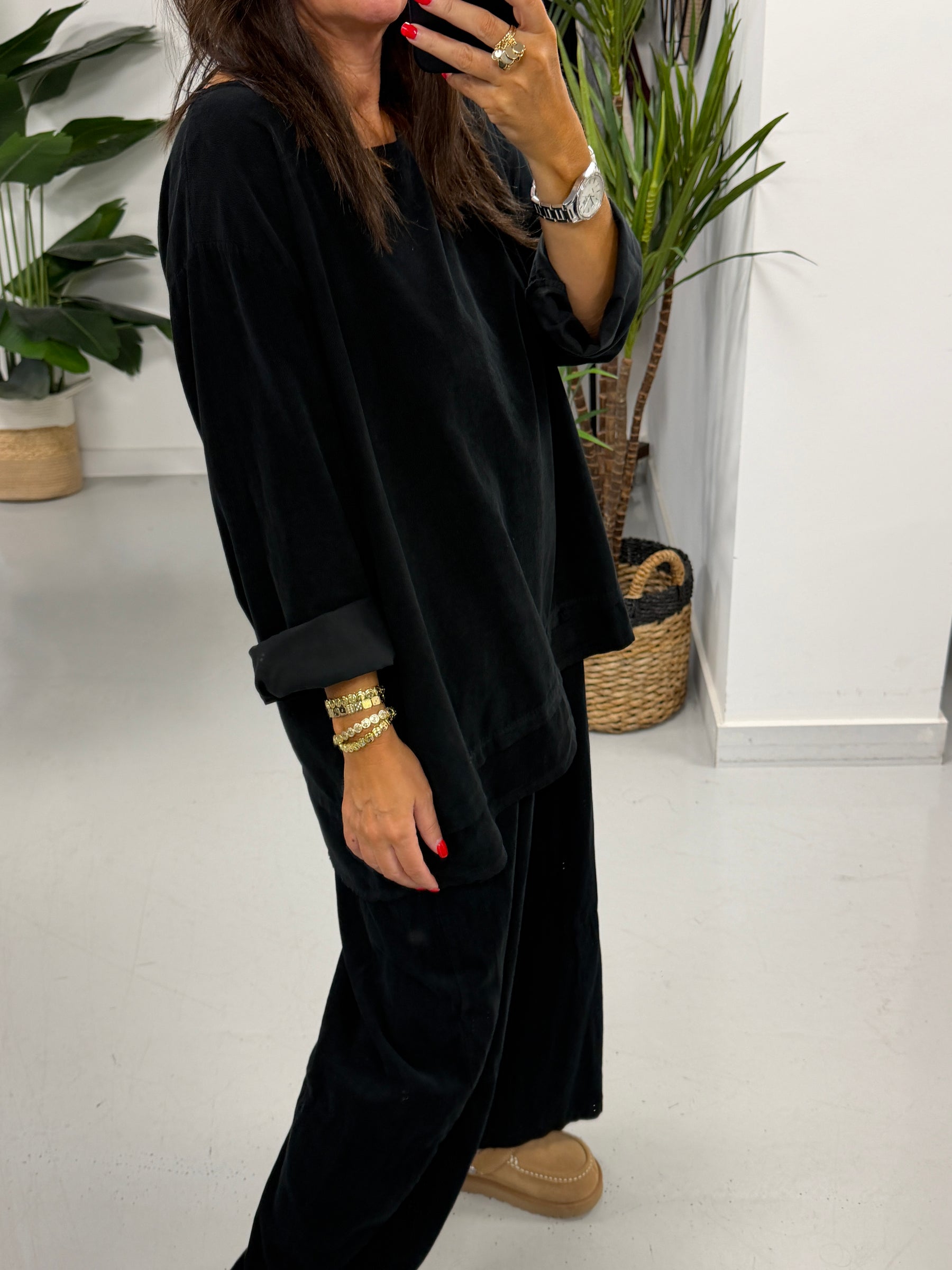 The Needlecord Tunic - Black