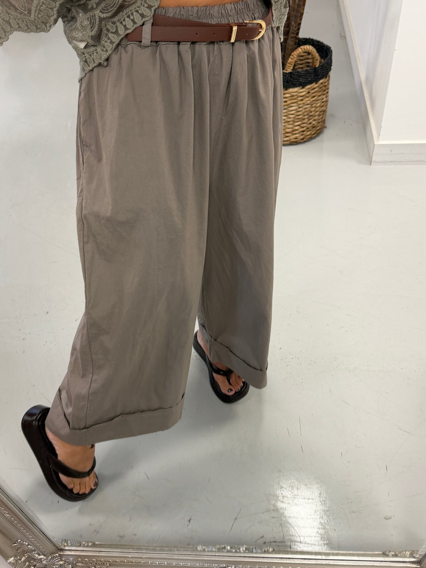 Belted Culottes - Mocha