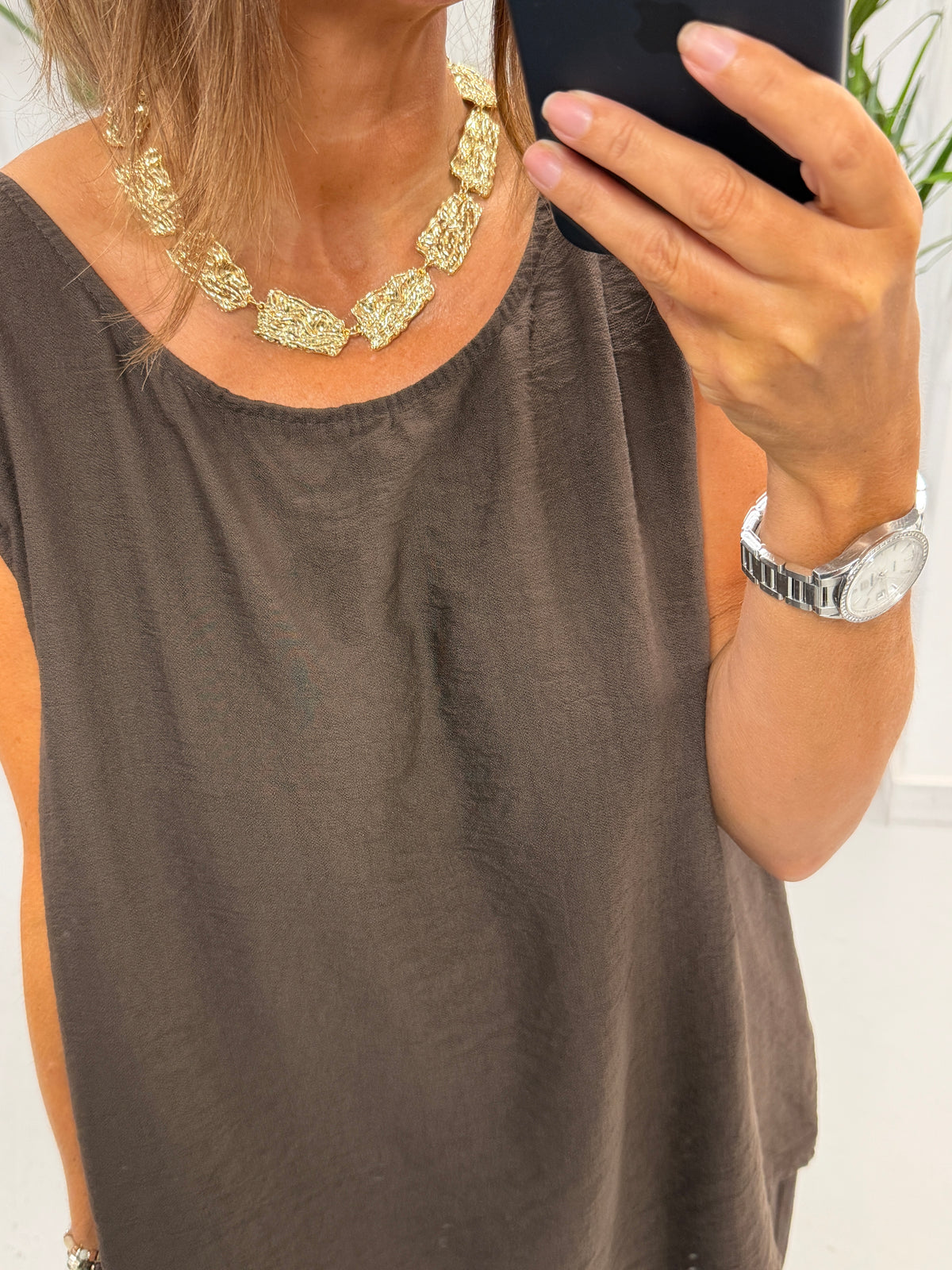 Gold Engraved Necklace