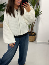 Lightweight Quilted Bomber - Cream