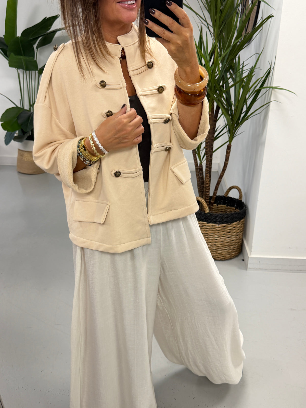 Zeta Otto Military Jacket - Cream