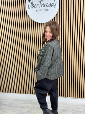 The Harris Asymmetric Zipped Jacket - Black