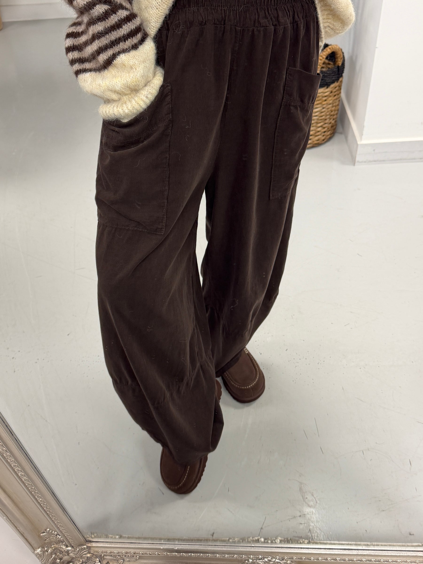 The Tulip Needlecord Joggers - Chocolate (Size 10-14)