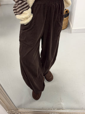 The Tulip Needlecord Joggers - Chocolate (Size 10-14)