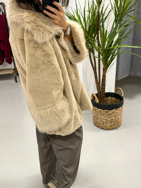 Kensington Faux Fur Swing Jacket - Camel