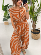 The Balloon Jumpsuit - Rust Zebra