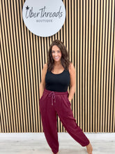 Tapered Leg Seam Jogger - Mulberry