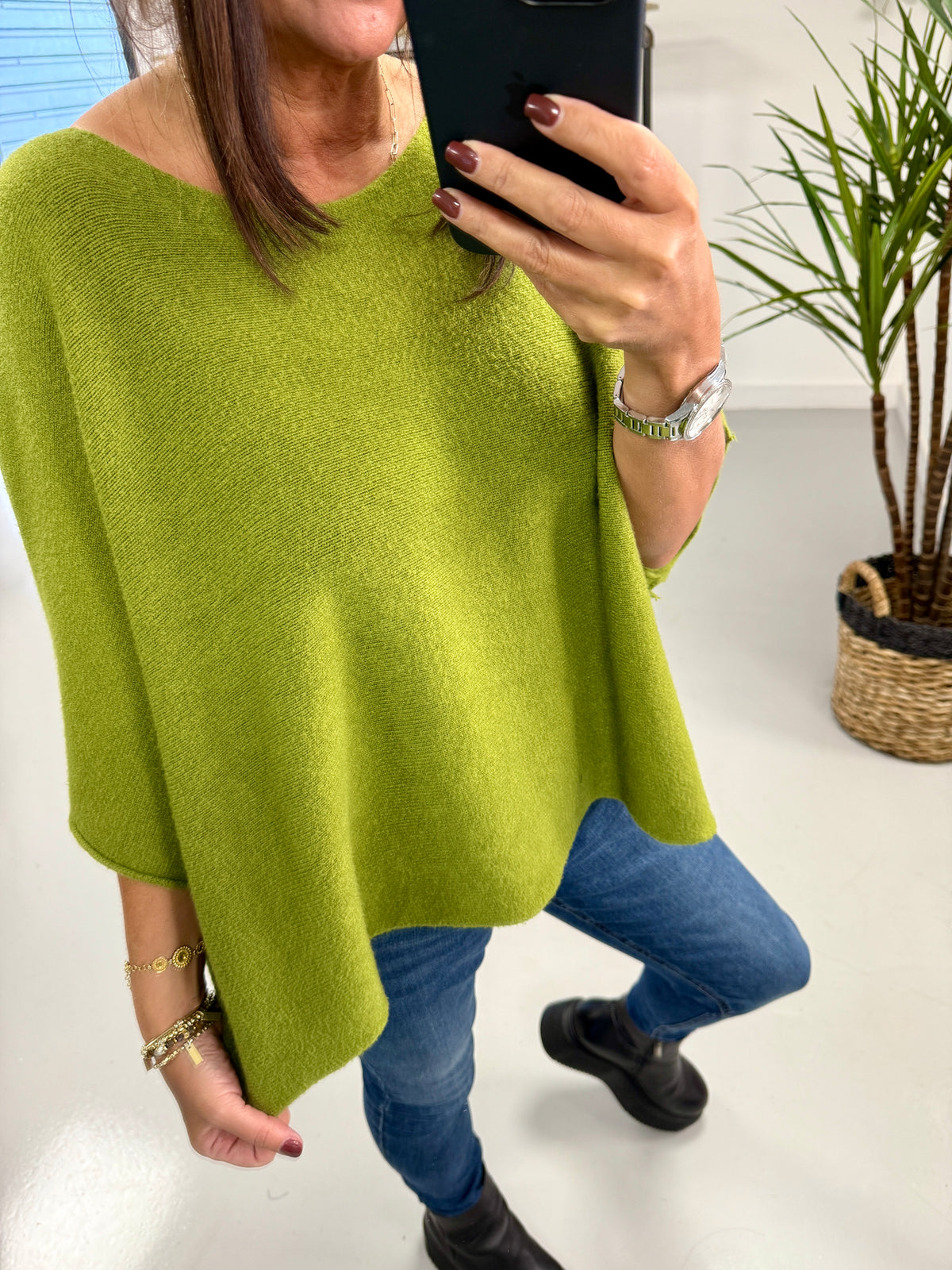 Gracie Crop Sleeve Knit - Pistachio