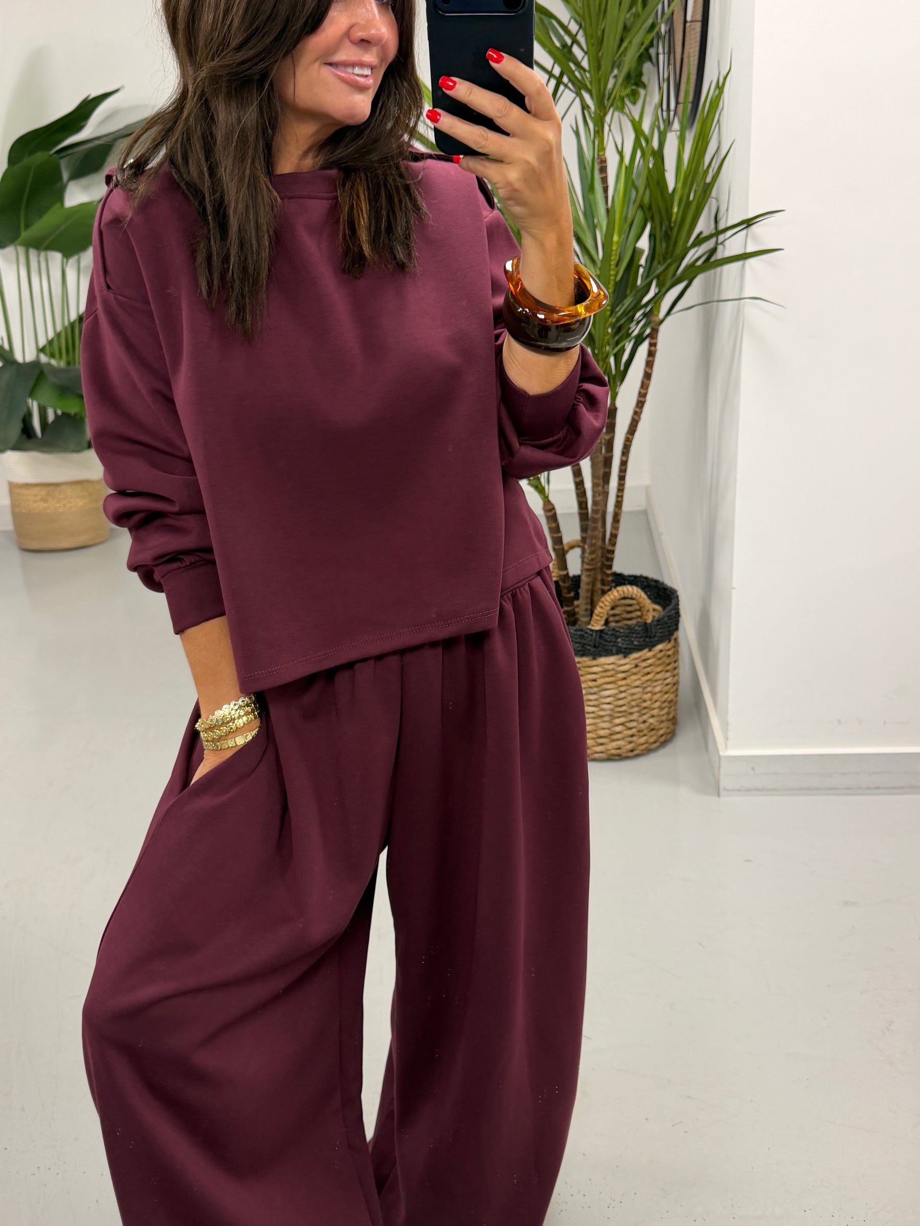 The Soft Touch Military Boxy Sweat - Wine