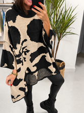 The High Low Abstract Soft Knit - Black/Cream (Size 12-18)