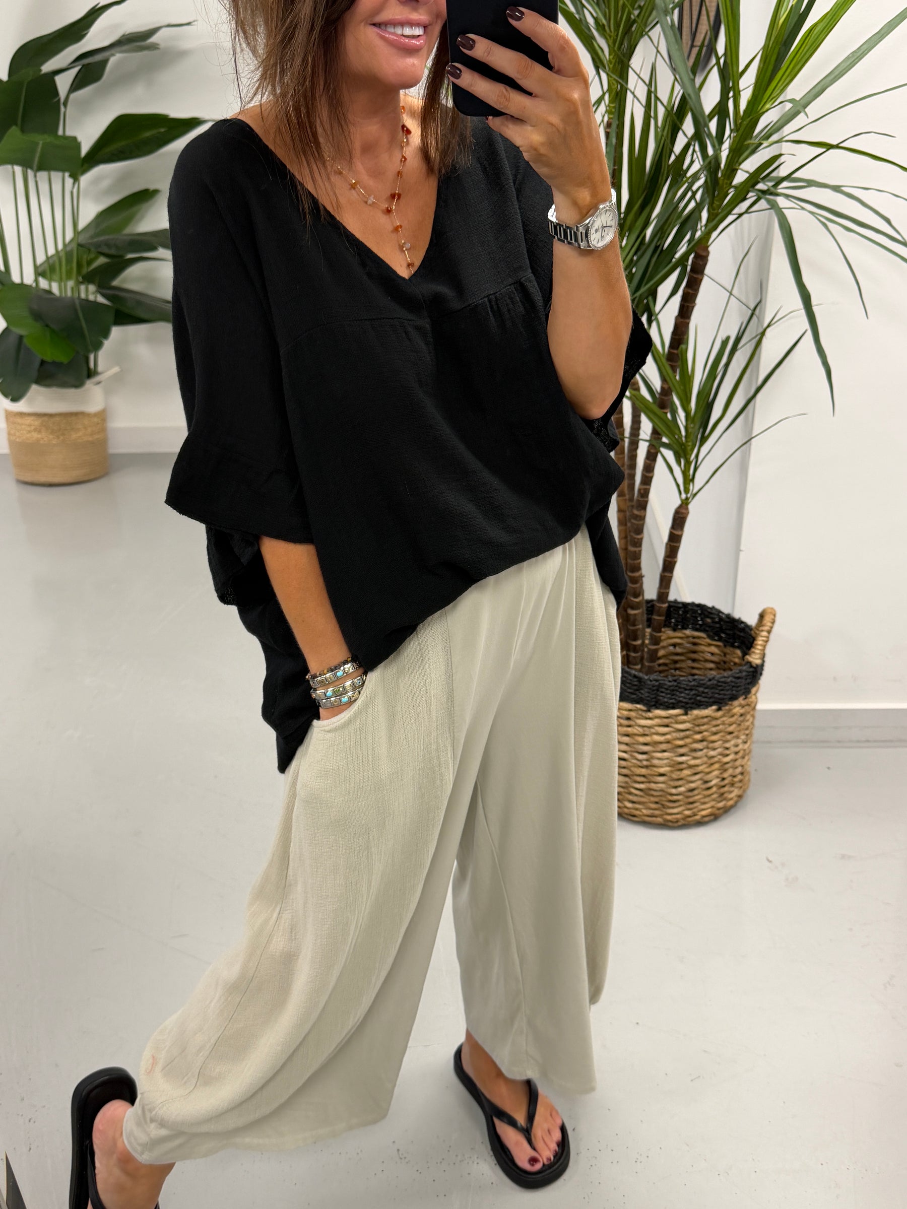 Sahara Cropped Pants - Cream
