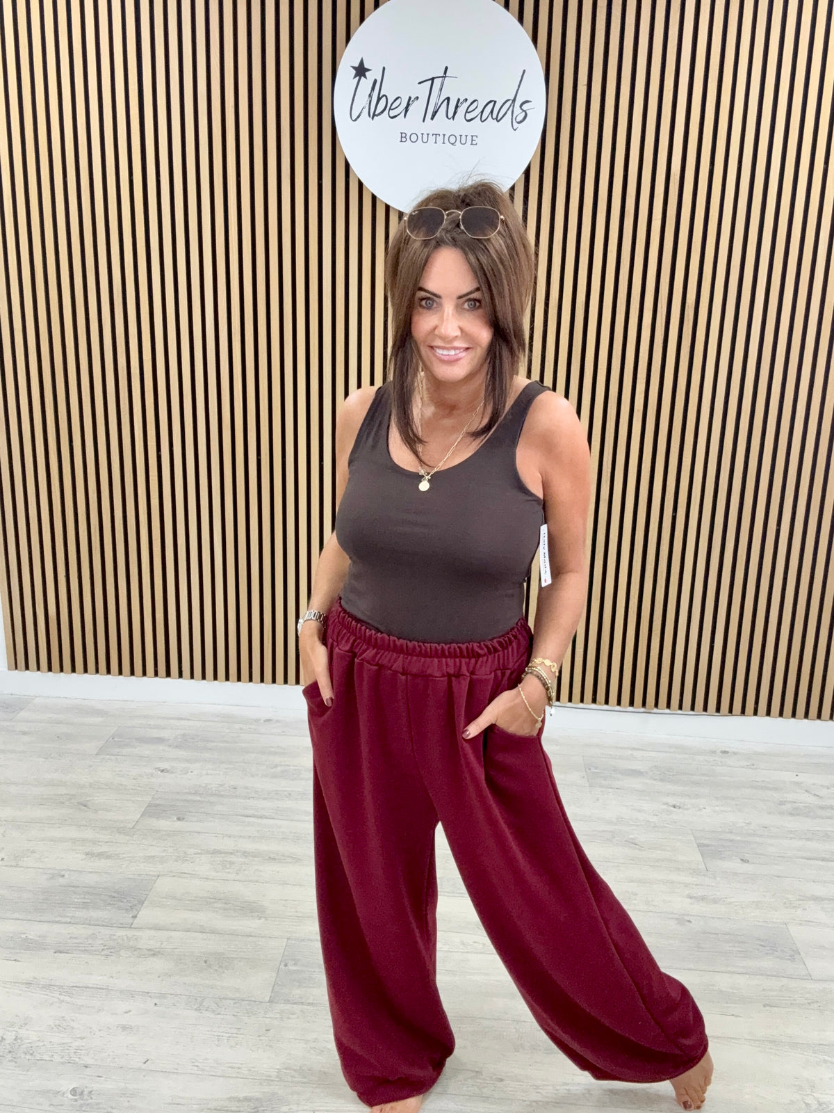 The Charlbury Cocoon Jersey Joggers - Mulberry