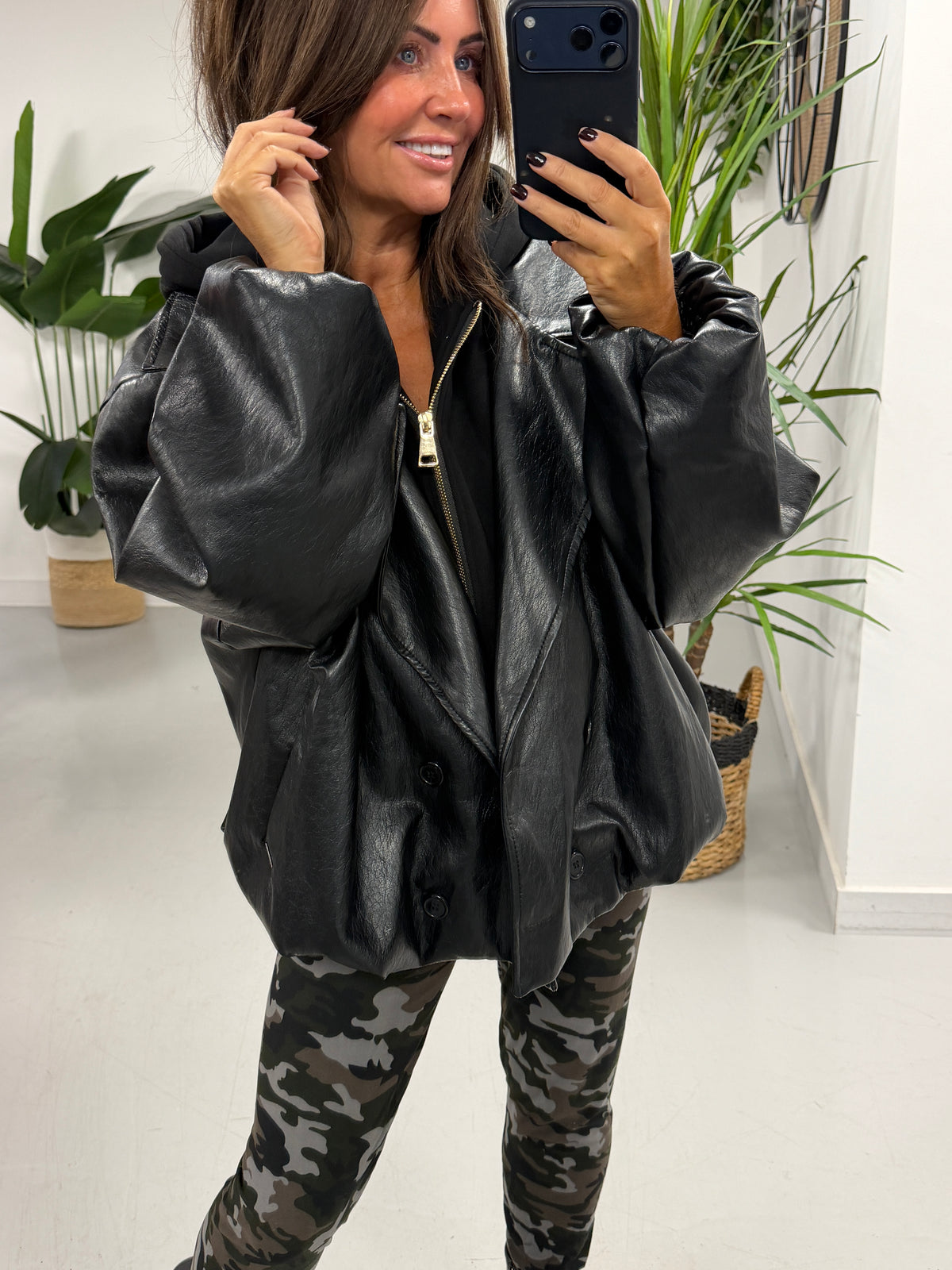 The Blake Hooded PU Jacket - Black (Size 12-16) (due in this week)