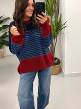 Rustic Stripe Knit Jumper  - Blue/Red (10-18)
