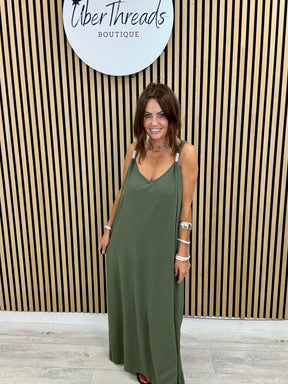 The Spring Shoulder Maxi - Khaki