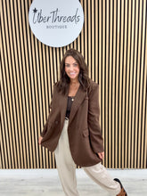Molly Scuba Blazer  - Chocolate
