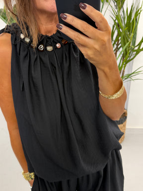 Crinkle Pebble Co Ord - Black
