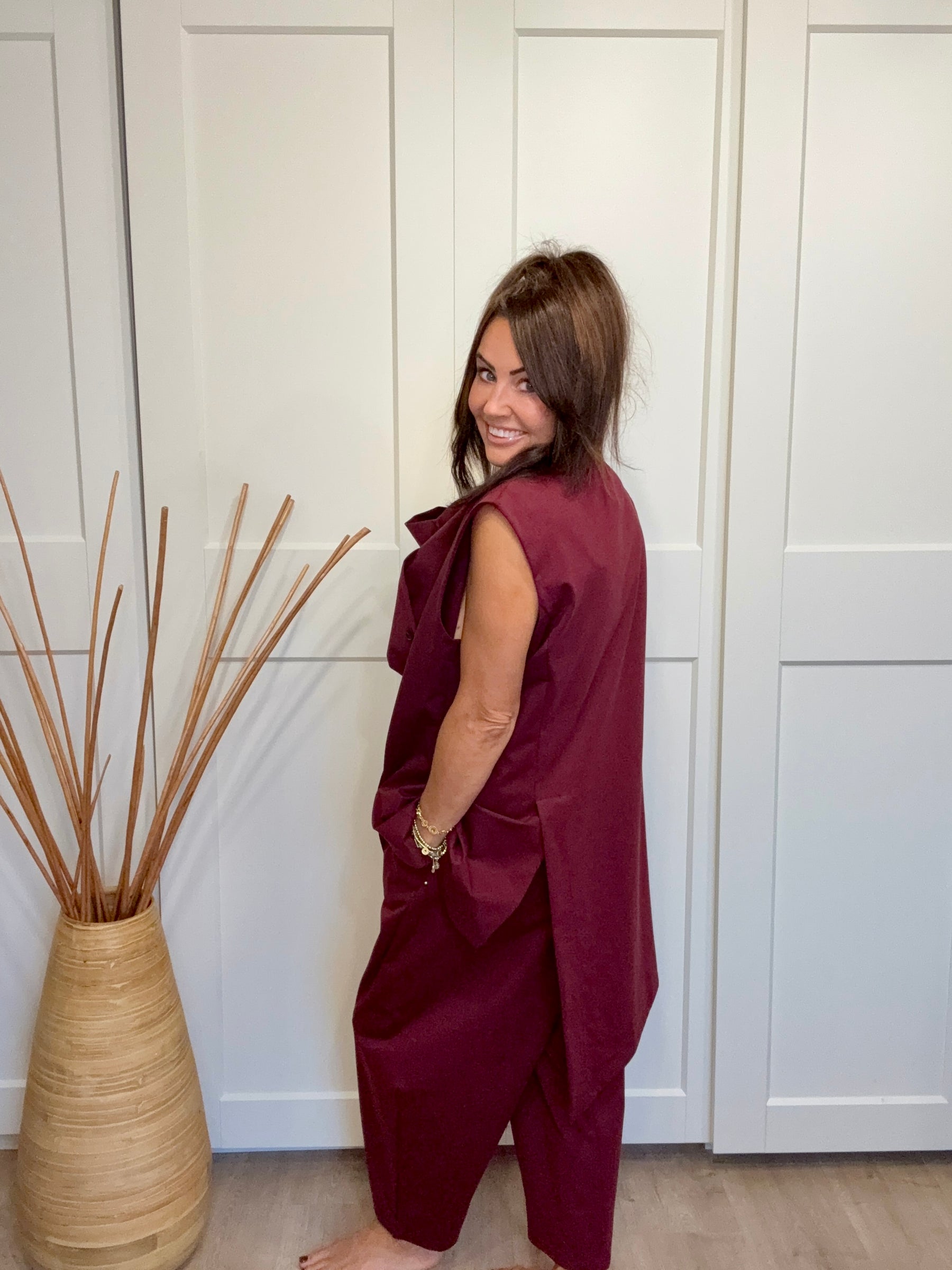 Hampton Asymmetric Ruffle WAISTCOAT - Mulberry