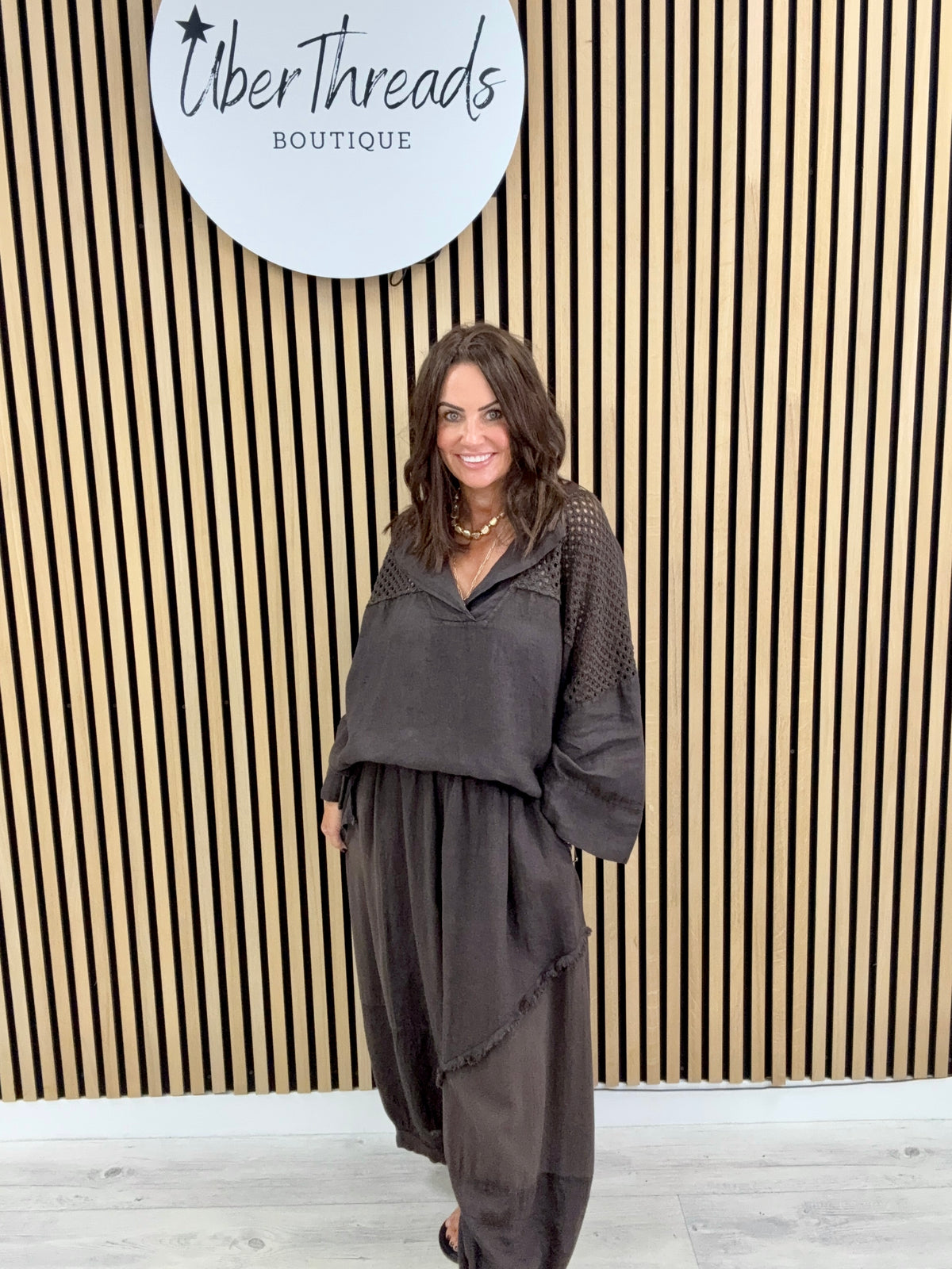 Sahara Linen Cocoon Trousers - Chocolate