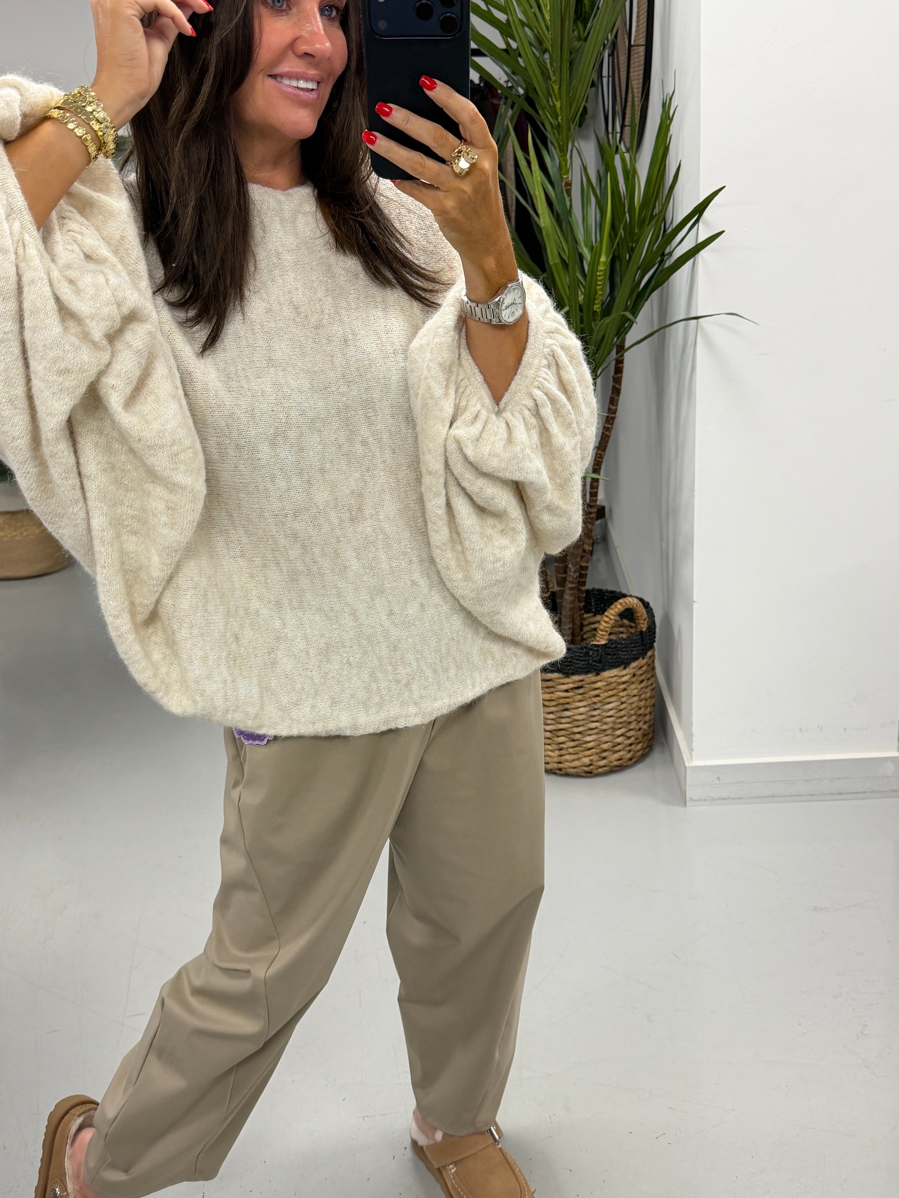 Zeta Otto Chunky Sleeve Knit - Cream