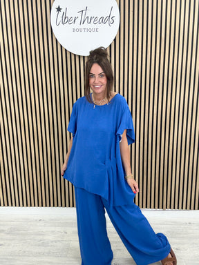 Lisbon Pleat Co-Ord - Classic Royal