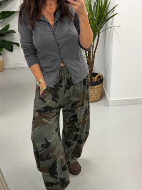 The Chelsea Camo Barrel Joggers Dark Khaki (Size 12-18)