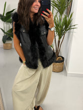 PRE ORDER Kensington Faux Fur Trim Gilet  - Black