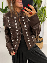 Fitted Soft Touch Military Jacket - Chocolate